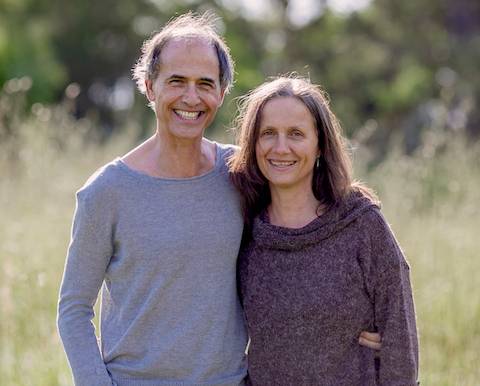 A very happy Gadi and Lalita share a hug and a laugh.